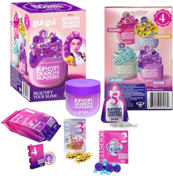 GUI GUI Kpop Demon Hunters Scented Slime Kit, 2-Pack Bundle Set, Sensory Fidget Toy for Kids, Stress Relief, Birthday Party Favor, Ages 6+ (Randomly Selected Scents & Colors)