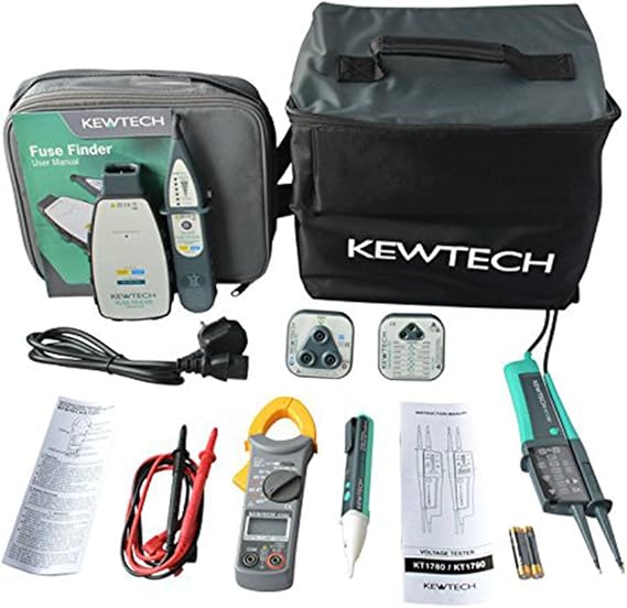 Kewtech Exclusive Kit KIT3N with Fuse Finder, Socket Testers, Voltstick, Case and More