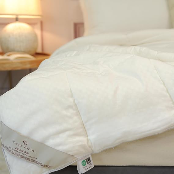 CUDDLE DREAMS Classic Wool Comforter (Midweight for All Season, Twin)