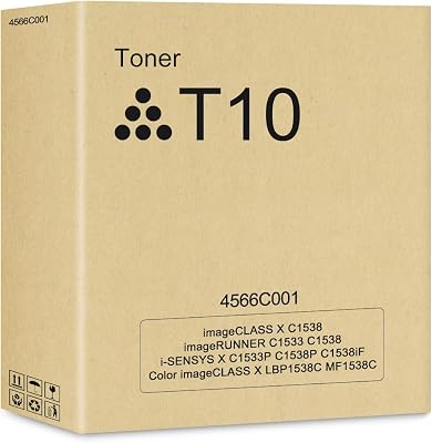 T10 Toner Black 4566C001 Remanufactured T10L Toner Replacement for Canon T10 Black Toner Cartridge for Color imageCLASS X LBP1538 MF1538 X C1538 imageRUNNER C1533 C1538 i-SENSYS X C1533 C1538 Printer