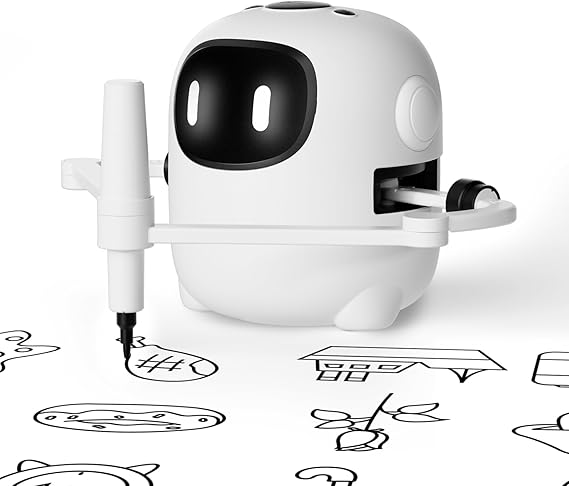 RIVGOT Drawing Robot for Kids with 150 Cards, Voice Interactive Educational Drawing Machine, Montessori Painting Learning Toys for 3 4 5 6 7 8 Year Old Boys Girls Birthday Party
