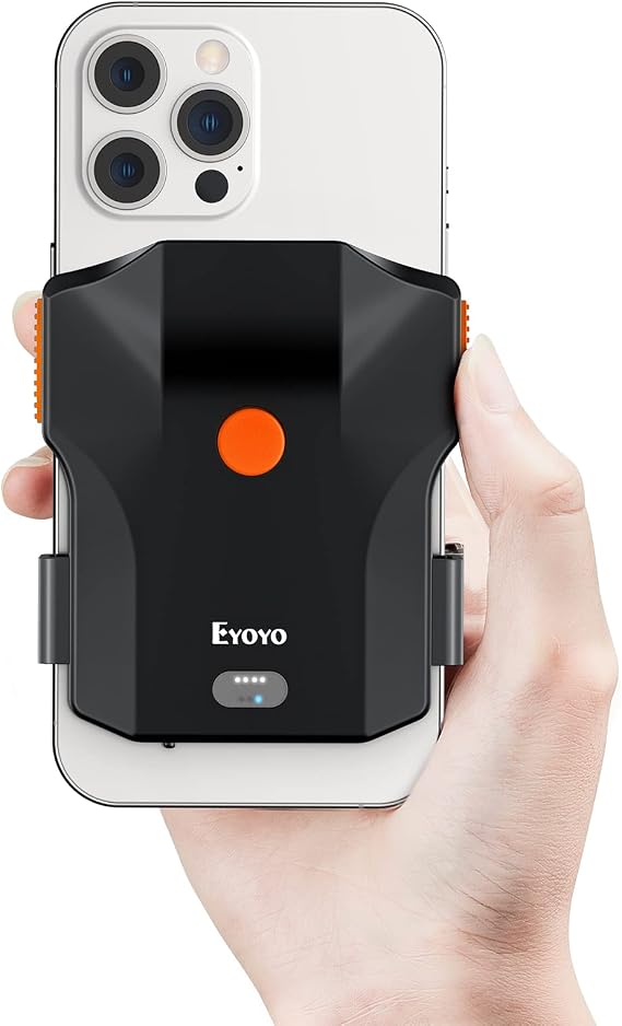 Eyoyo 1D Bluetooth Barcode Scanner Wireless Back Clip Phone Bar Code Reader