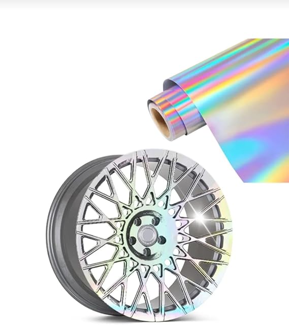 Hologram Gökkuşağı Rainbow Parlak Araç Motosiklet Jant Kaplama Suni Yem Folyosu (50cm X 1Metre)