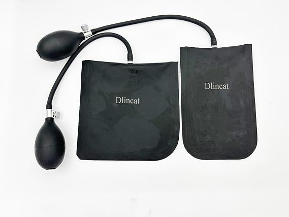 2-Pack Air Wedge Bag Kit, Dlincat Commercial Grade Air pumps, hand-operated,Professional Leveling Kit & Alignment Tool, Inflatable Lifting Shim Bag Tool in Emergency works