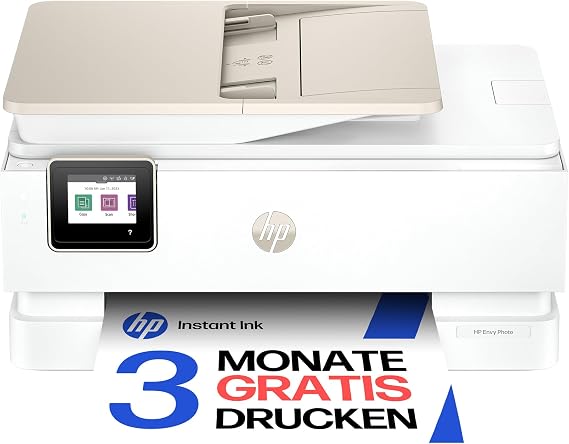 HP Envy Photo 7930 Multifunction Printer Inkjet Printer 3 Months Free Printing Instant Ink Included Printing Scanning Copying Photo Printing ADF DIN A4 WiFi USB