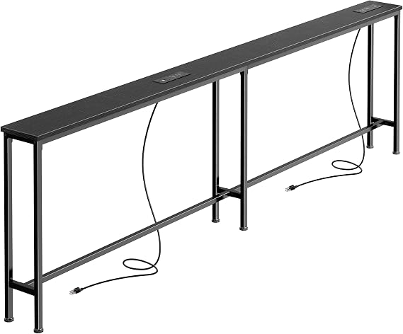 SUPERJARE 79 Inch Sofa Table with 2 Power Outlets and USB-C Ports