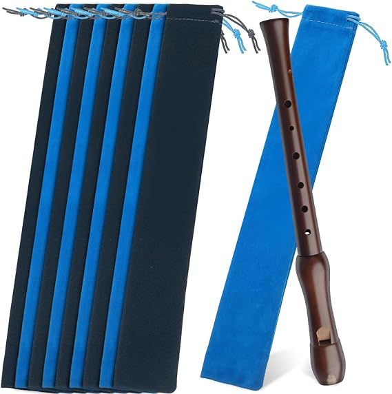 ibasenice 10-Pack Flute Storage Bag Suede Flocking Pouch