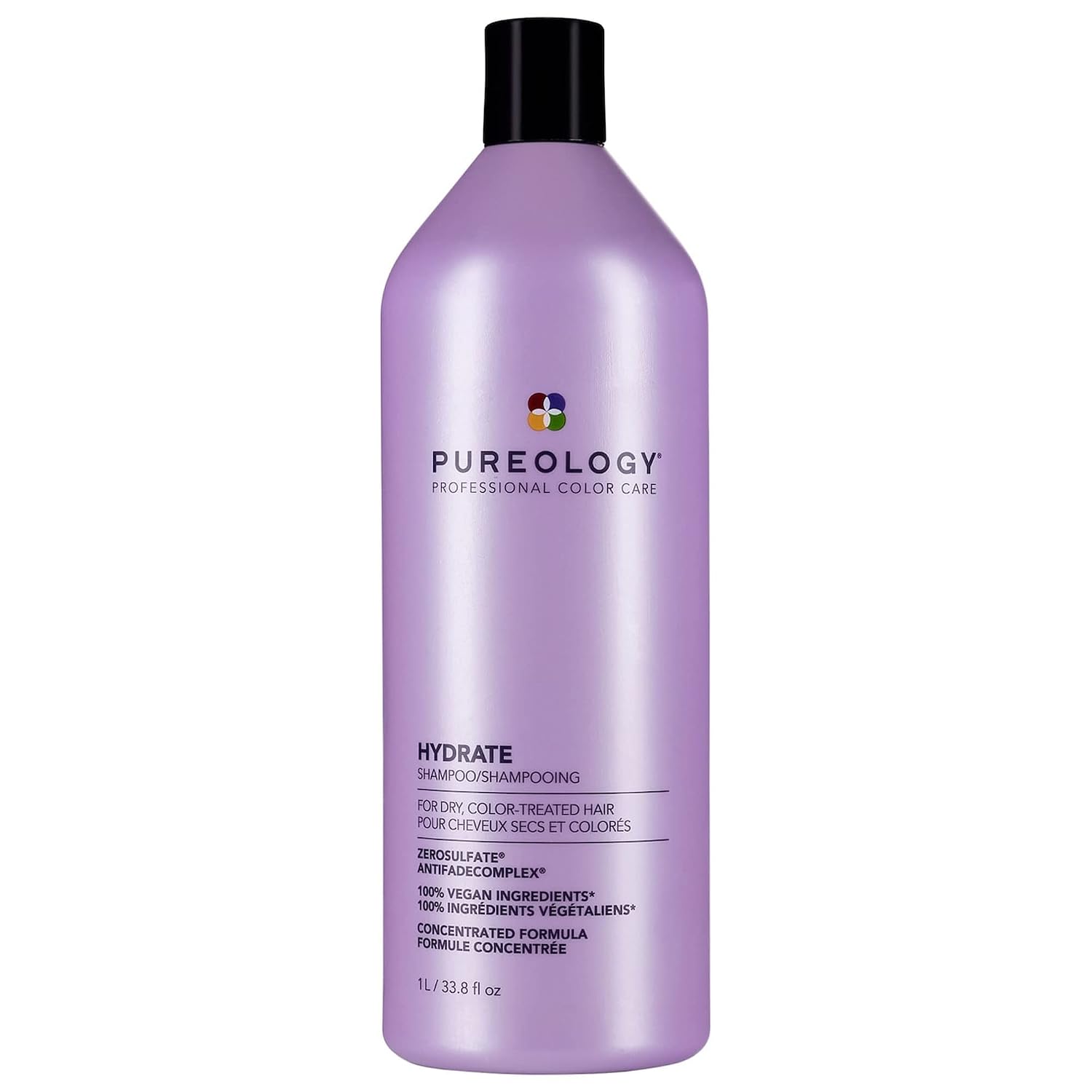 Pureology Hydrate Moisturizing Shampoo | Softens and Deeply Hydrates Dry Hair | For Medium to Thick Color Treated Hair | Sulfate-Free | Vegan