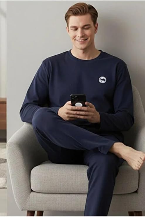 Siyah Uzun Kollu Pijama Takımı, erkekuzunkol