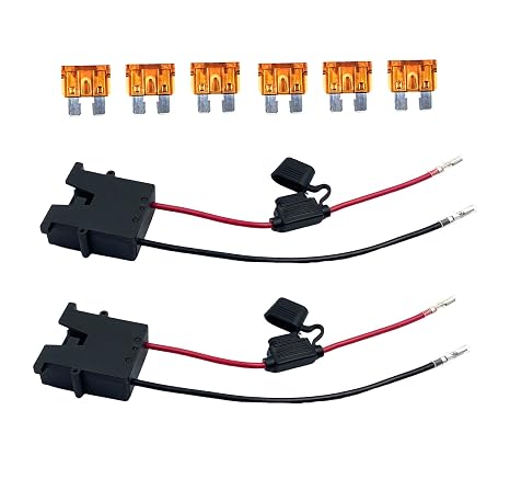 2Pcs 12AWG Wire Harness Connector Replacement with Fuses Suit for 12 Volt Power Wheels Battery