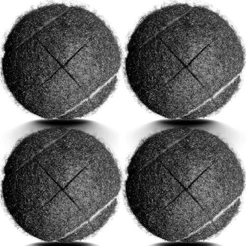 Walker Tennis Balls Precut, Tennis Balls for Walkers Pre Cut, Walker Legs Universal Precut Gilde Balls for Chairs, Desks, Furniture Legs and Floor Protection -4PCS Black