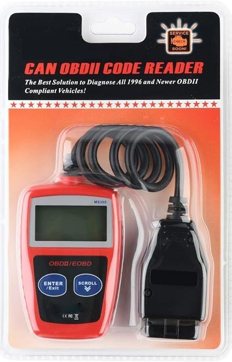 Basic OBD2 Code Reader Scanner Engine Light Code Reader Check Engine Code Reader Car Reader Diagnostic for All Cars CAN EOBD Scan Tool with VIN Lookup I M Readiness Multi Language Red