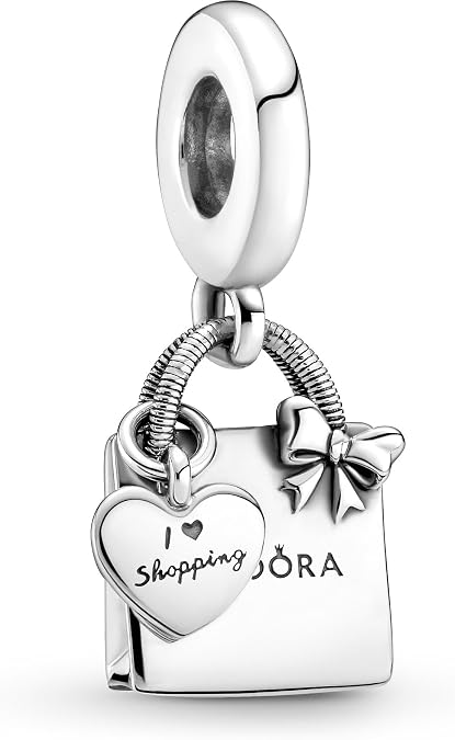 PANDORA Shopping Bag Dangle Charm - Compatible Moments Bracelets - Jewelry for Women - Gift for Women - Made with Sterling Silver, No Gift Box