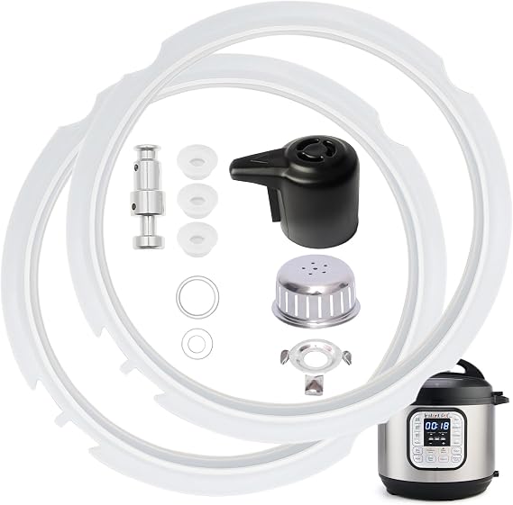 11Pcs InstantPot Replacement Parts for Duo 3 Qt and Duo Plus 3 Qt, Instant Pot Accessories Include Sealing Ring, Steam Release Valve, Anti-Block Shield, Valve Sealing Ring, Float Valve and Gasket
