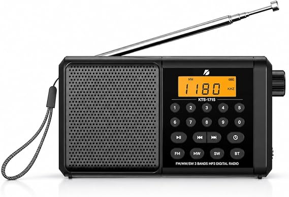 KTF-1715 Dijital Ekranlı Saatli Manuel Kanal Arama & Kayıt Özellikli FM Radyo Bluetooth Hoparlör