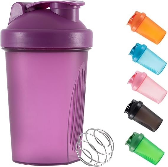 Shaker Bottle For Protein Powder Blender Plastic Workout Water Bottle 400 ml with Mixball Non-Leak Cap Shaker Cups for Fitness Sports Gym Supplement Drinks Bottles