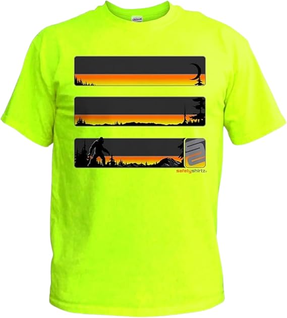 SafetyShirtz Men's Sasquatch Stealth and Bigfoot Hi-Vis Stripe Shirts and Hoodies