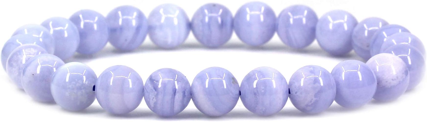 Keleny Gem Semi Precious Gemstones 8mm Round Beads Crystal Stretch Bracelets 7 Inch Unisex