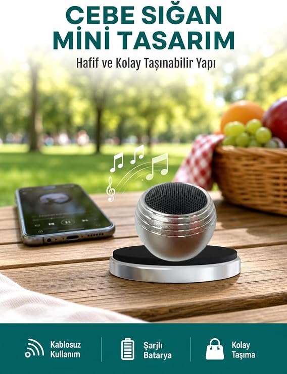 Cep Boy Bluetooth Hoparlör Güçlü Ses Çıkışı TWS Destekli Yeni Nesil