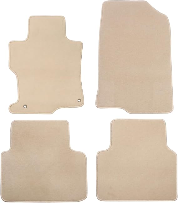 Fit 2008-2012 Honda Accord Sedan 4Door Only Floor Mat Nylon Beige | IKON MOTORSPORTS, Front & Rear Beige 4PC Nylon Car Floor Carpets Liner