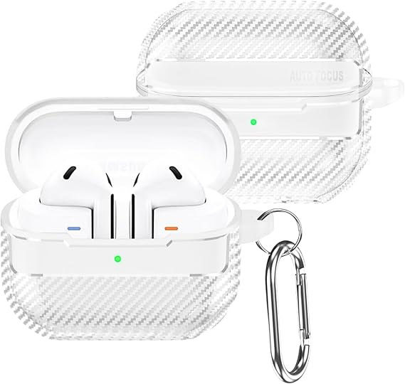 Samsung Galaxy Buds3 / Galaxy Buds3 Pro ve Galaxy Buds 3 FE Uyumlu Karbon Fiber Hybrid Polymer Technology Kulaklık Kılıfı (Şeffaf)