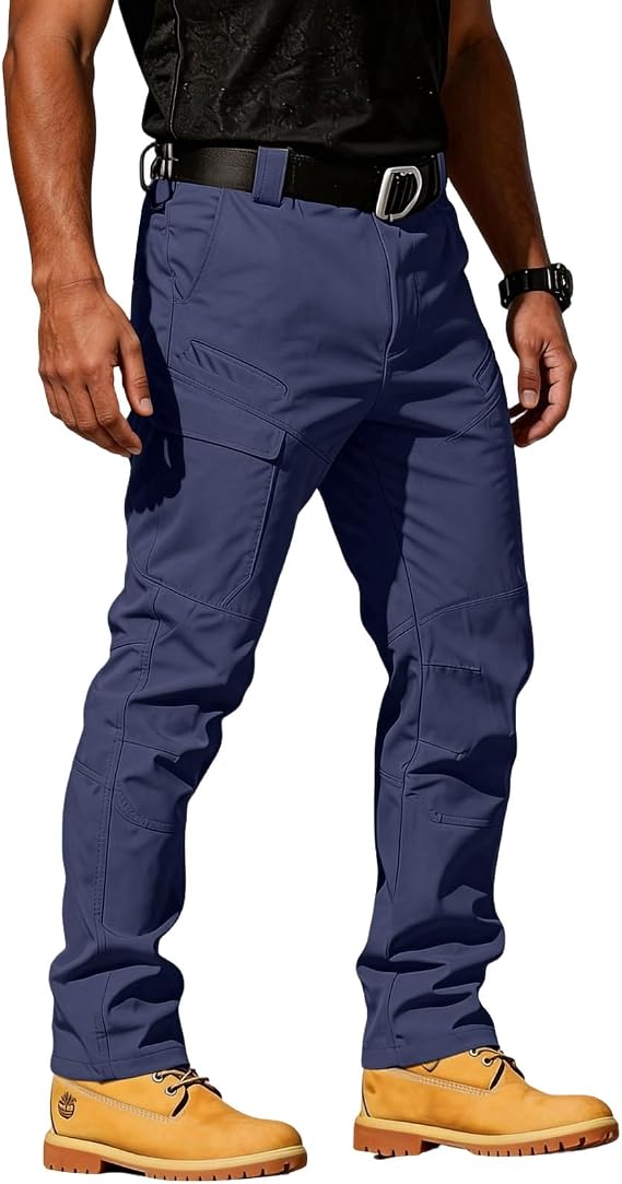 Men Cargo Pants Relaxed Fit Water Resistant Ripstop Utility Work Pants Stretch Lightweight Hiking Tactical Pants