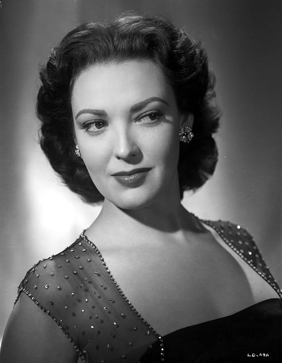 Linda Darnell posed wearing Sexy Dress in Black and White Photo Print (8 x 10)