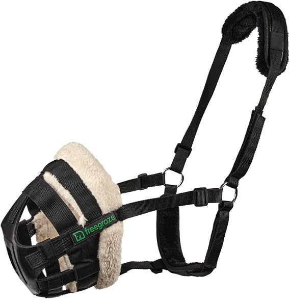 Shires FreeGraze Airflow Grazing Muzzle (Black, Full)