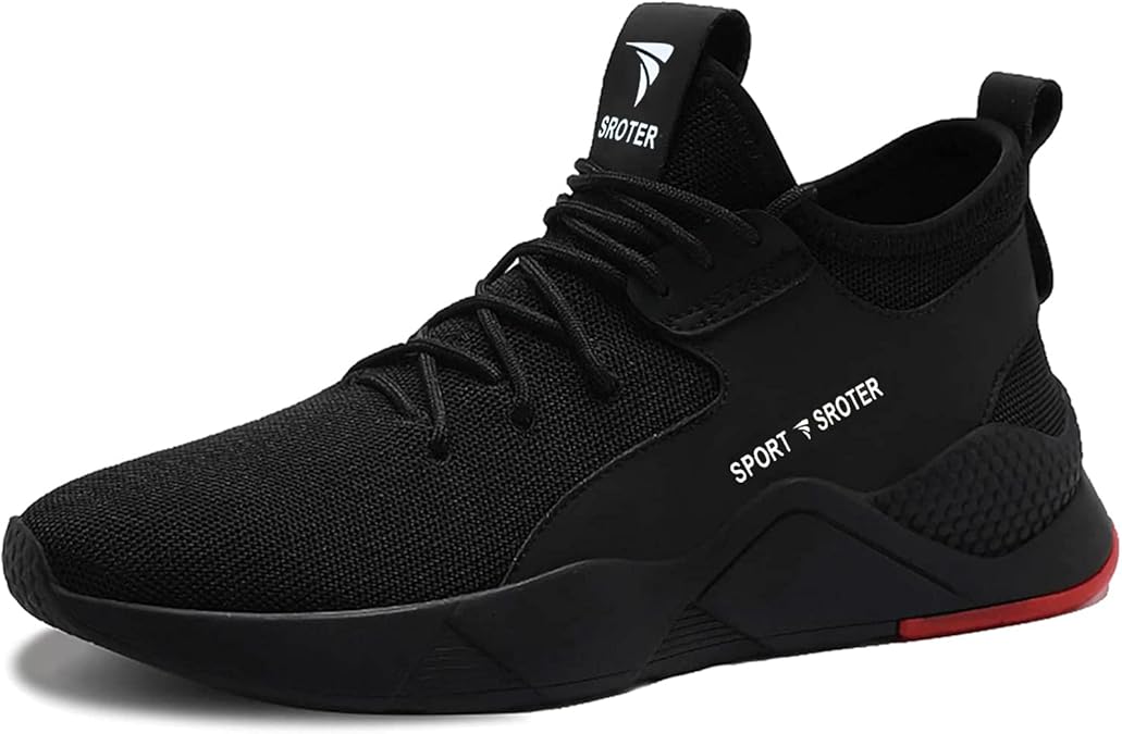 Black Safety Shoes Mens Safety Trainers Womens Steel Toe Cap Trainers Work Boots Lightweight Breathable Industrial Sneakers