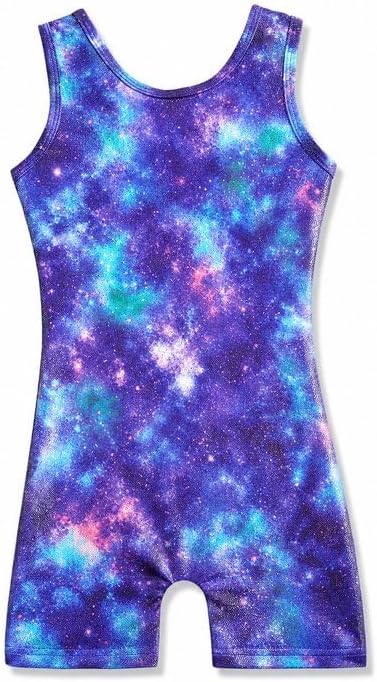 HOZIY Gymnastics Leotards for Girls with Shorts Toddlers Biketards Rainbow Unicorn Dinosaur Mermaid Leopard Flower Galaxy