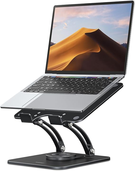 Nulaxy 360 Rotating Laptop Stand for Desk, Adjustable Laptop Riser Holder