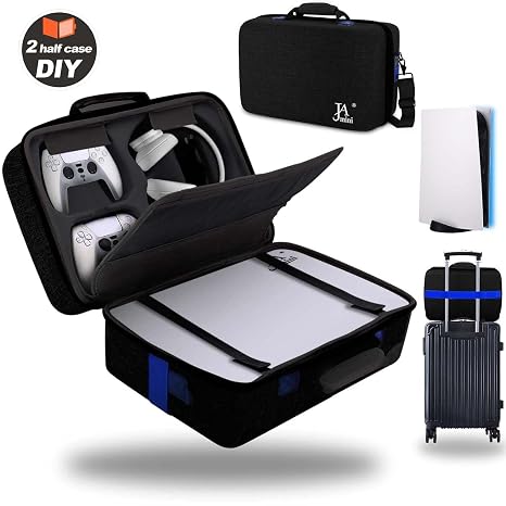 jamini Hard Shell Travel Carrying Case Compatible with PS5, PS5 Pro, Slim