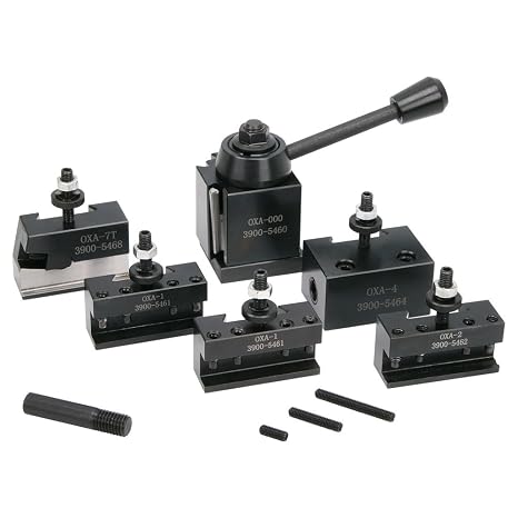 0XA Quick Change Tool Post Set for Sherline and Taig Lathes - Includes Five Tool Holders and mounting Stud,  (4039)