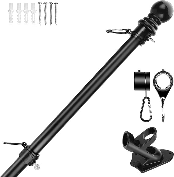 Holdfiturn 6FT Flagpole Kit with Bracket Wall Mounted Stainless Steel