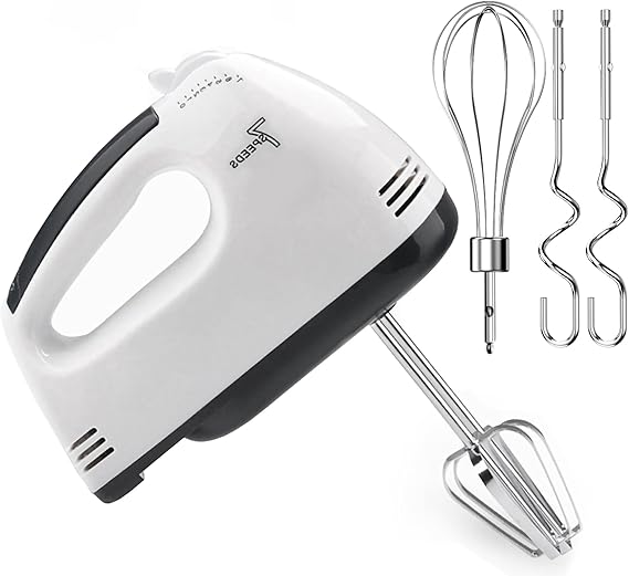 Hand Mixer, 7 Speed Electric Cake Whisk Food Mixer Self-Control/Turbo Boost with 5 Stainless Steel Accessory Food Beater for Cake Bread