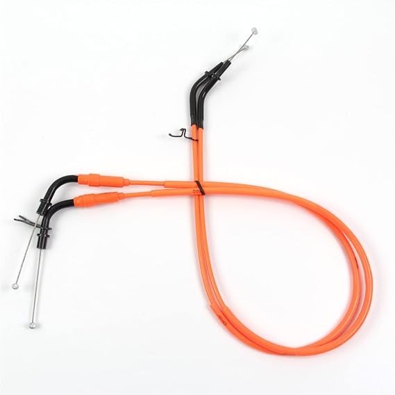 zurio Throttle Cable for Kawasaki Z1000 2014-2016 Stainless Wire Line and Rubber Motorcycle Replacement Accessories Parts Orange