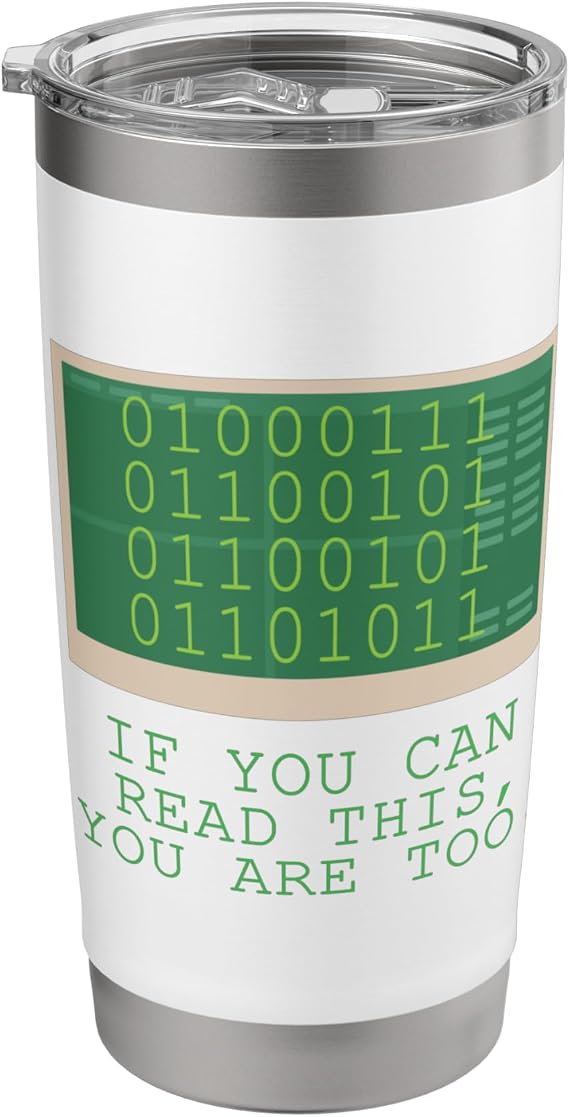 Binary Code Debug Computer Programmer Geeks Nerd Techy Guys Stainless Steel Insulated Tumbler