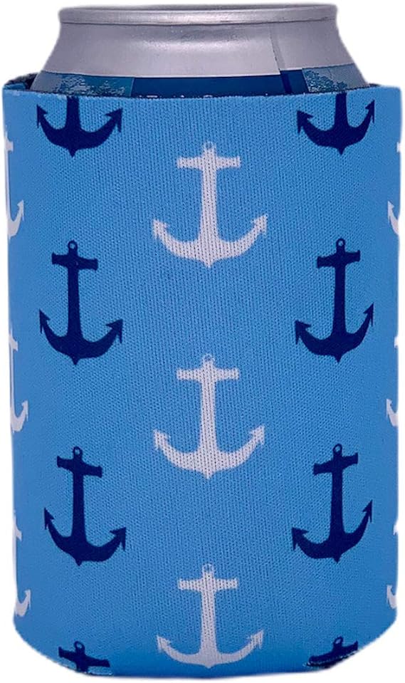 Anchor Pattern Collapsible Can Coolie