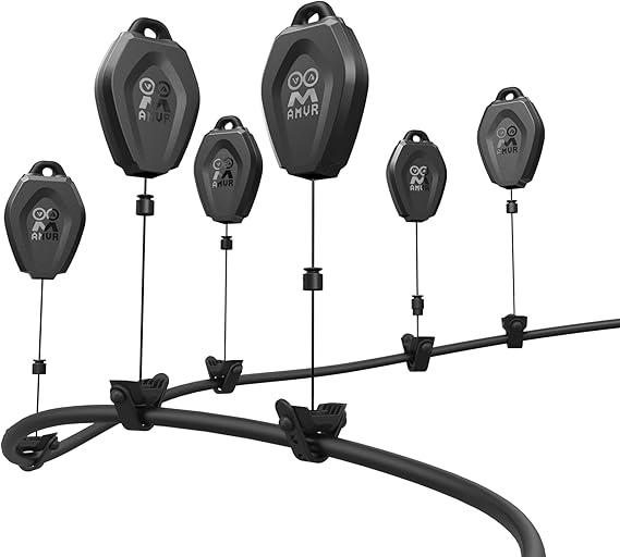 AMVR VR Cable Management System, 6 Packs Ceiling Pulley System Compatible with Meta Quest 3S/3/2/Valve Index/Rift S/PSVR/HTC VR Cord Accessories(VR Link Cable Not Included)