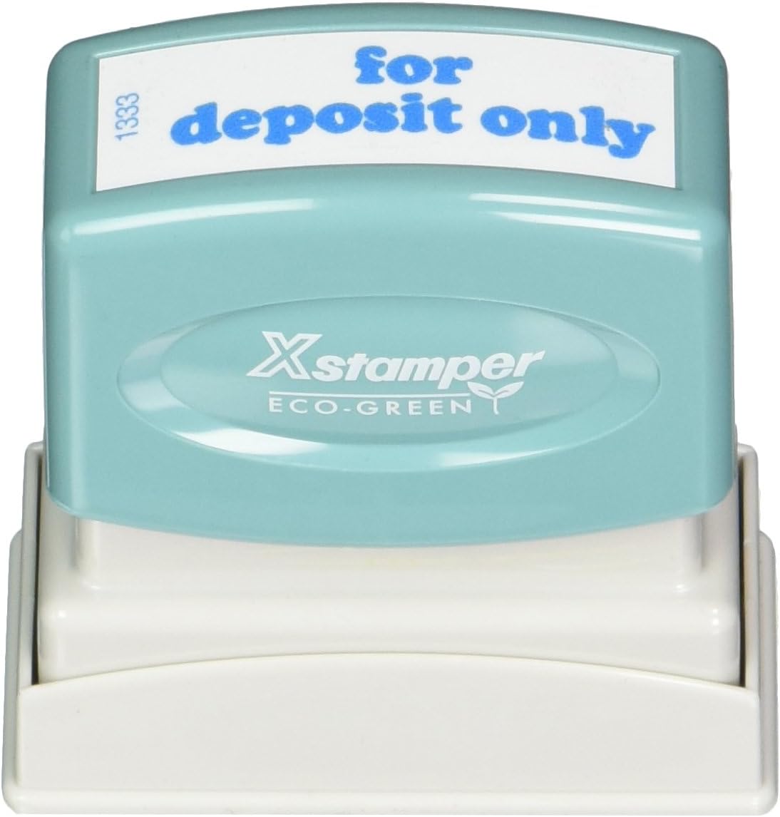 Xstamper 1333 for Deposit ONLY, Pre Inked Laser Engraved Rubber Stamp, Blue Ink, Impression Size: 12 x 1-58"