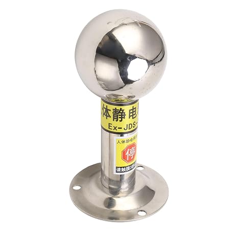 Wall Mounted Human Body Static Discharger with Type 304 Stainless Steel Human Body Electrostatic Releaser Industrial & Hazardous Material Handling