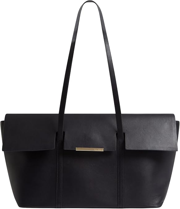 Ted Baker london bar detail leather elongated shoulder ba, navy, one size