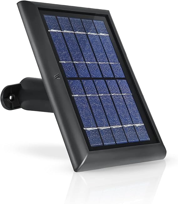 Wasserstein Solar Panel Compatible with Ring Battery-Powered-Security Cam, Spotlight Cam 2K (2nd Gen)/Plus/Pro, Outdoor Cam 2K (2nd Gen)/Plus, Stick Up Cam/Pro - 1 Pack, Black