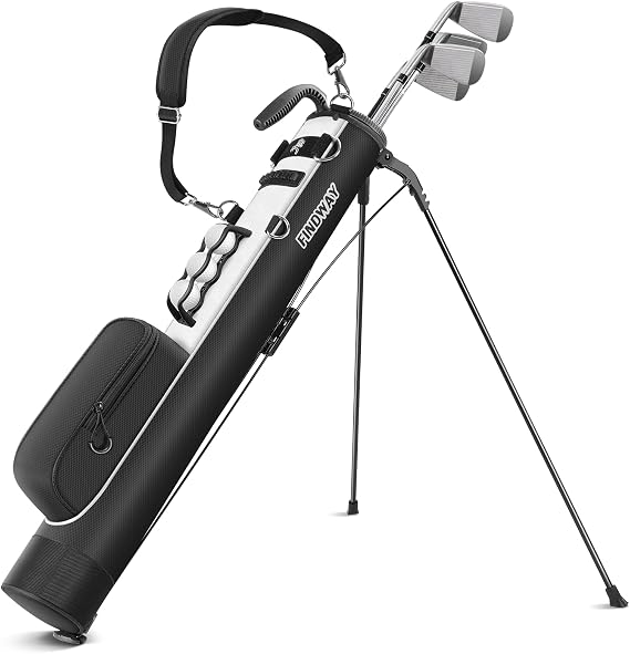 Findway Golf Stand Carry Bag with Strap, Lightweight Easy to Carry and Durable Pitch n Putt Golf Bag for The Driving Range, Par 3 and Executive Courses, 31.5 inches Tall