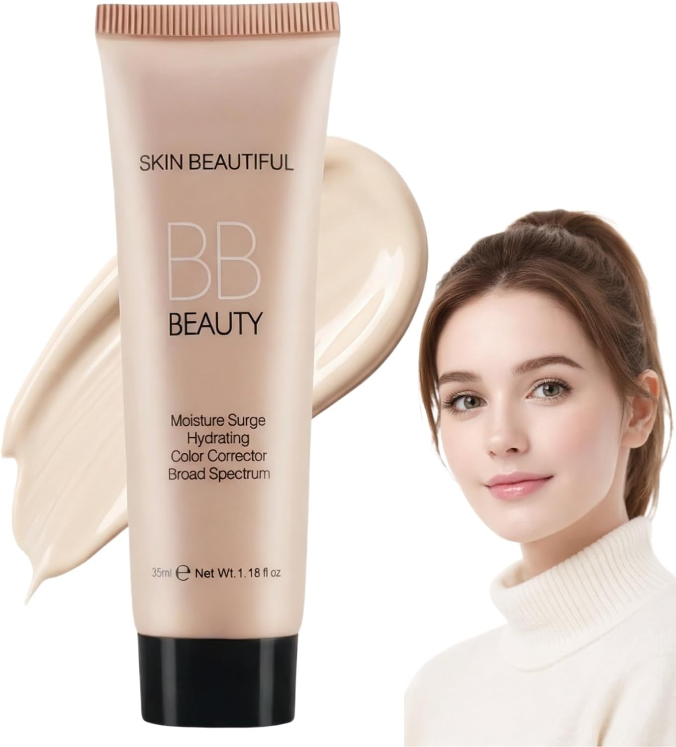 Tinted Moisturiser for Women,BB Cream Foundation Lightweight & Matte,Colour Correcting Moisturiser,Even Skin Tone Face Cream,BB Cream Light & Medium Coverage,Face Tinted Moisturiser,Gentle Formula