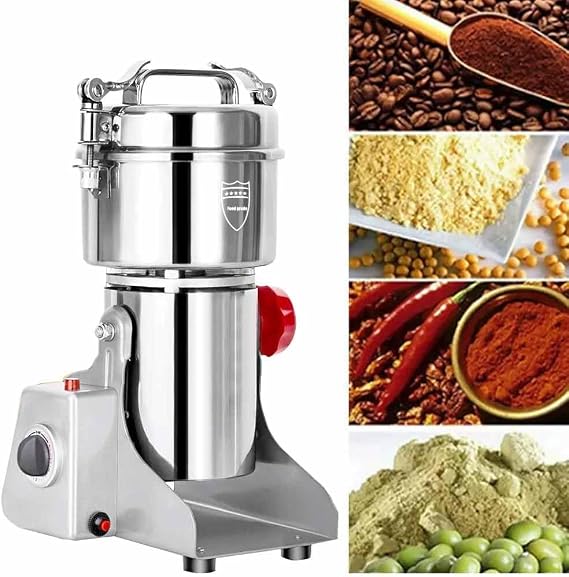 Flour Mill,3000W Stainless Steel Spice Grinder Electric,28000RPM High-Speed,800g Dry Food Grinder for Spices,Coffee Beans, Herbs, Seeds,Overload Protection