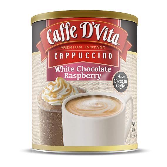 Caffe D'Vita White Chocolate Raspberry Cappuccino Mix - 16 Oz Can