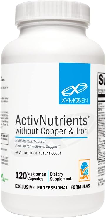 XYMOGEN ActivNutrients Without Copper & Iron, 120 Capsules