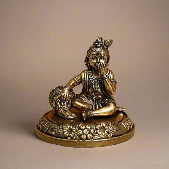 Handcrafted Brass Laddu Gopal Symbol of Divine Love, Peace & Prosperity