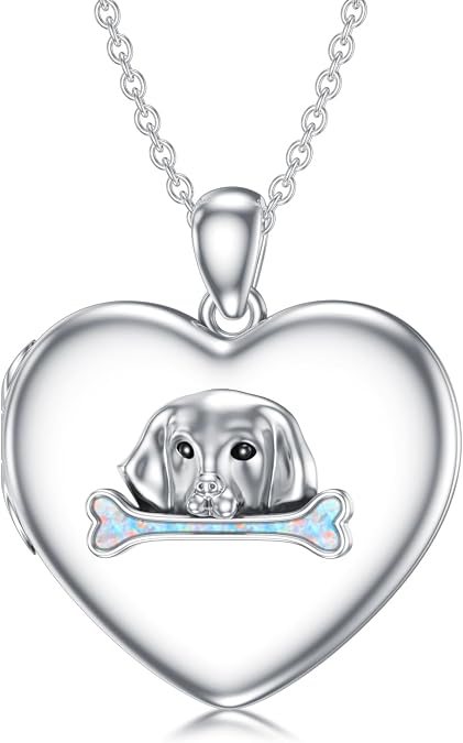 Silver Personalized Locket Necklace,Heart Locket Necklace,Necklace with Picture Inside That Holds Pictures Photo Keep Someone Near to You Custom Lockets Necklaces for His Her-1
